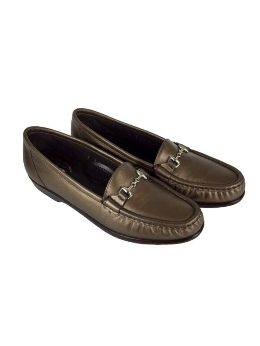 SAS Womens Slim Metro Bronze Slip On Loafer Comfort Shoes Horsebit size 7S